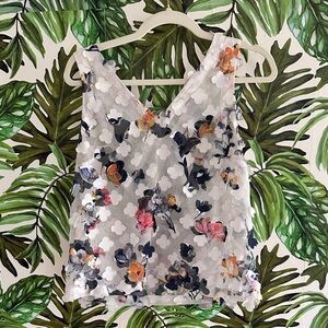 A New Day Floral Tank Top - White and Multicolor